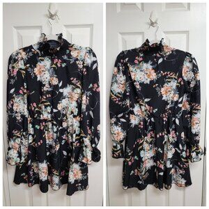 Floral print mock neck mini dress, NWOT